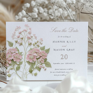 Invitation Hydrangea Enregistrer le Mariage de date
