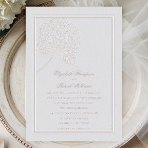 Invitation Hydrangea Moderne Classique Formel Mariage Élégant
