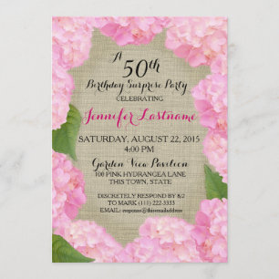 Invitation Hydrangea rose 50e anniversaire