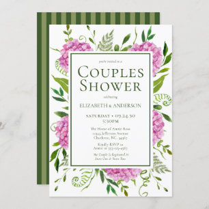 Invitation Hydrangea rose Couples Douche