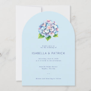 Invitation Hydrangea Sérénité Bleue Aquarelle