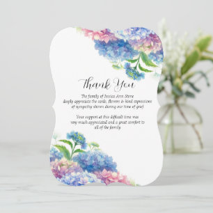 Invitation Hydrangea Sympathie Fleurs Funérailles Merci