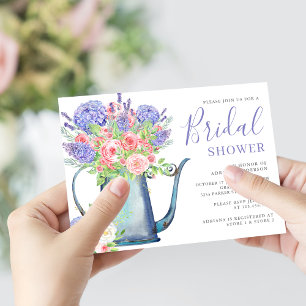 Invitation Hydrangea Violette Roses Roses Blush Mariage