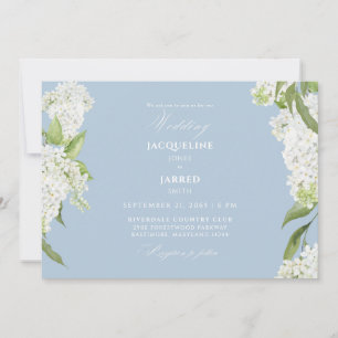 Invitation Hydrangeas Bleu Ciel Blanc Mariage II