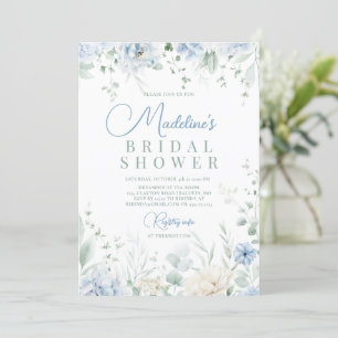 Invitation Hydrangeas Bleus Fête de Mariage