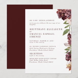 Invitation Hydrangeas Bourguignon Fleur 2 Lieu Mariage