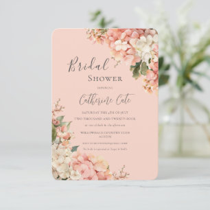 Invitation Hydrangeas Roses Fête de Mariage