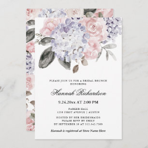 Invitation Hydrangeas Vintages  Brunch nuptial