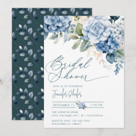 Invitation Hydrangée bleue | Fête des mariées Feuille des fle