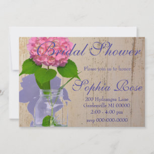 Invitation Hydrangée rose rose fleur rose