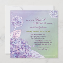 Invitation Hydrangée violette moderne Fête des mariées floral