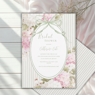 Invitation Hydrangees roses blancs Shower de mariage vert sau