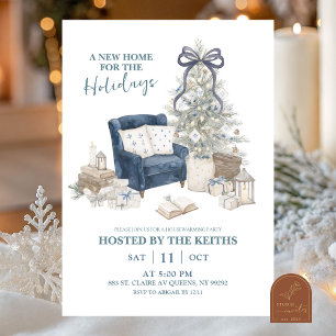 Invitation Hygge Bleu Hiver Nouvelle Maison pour l