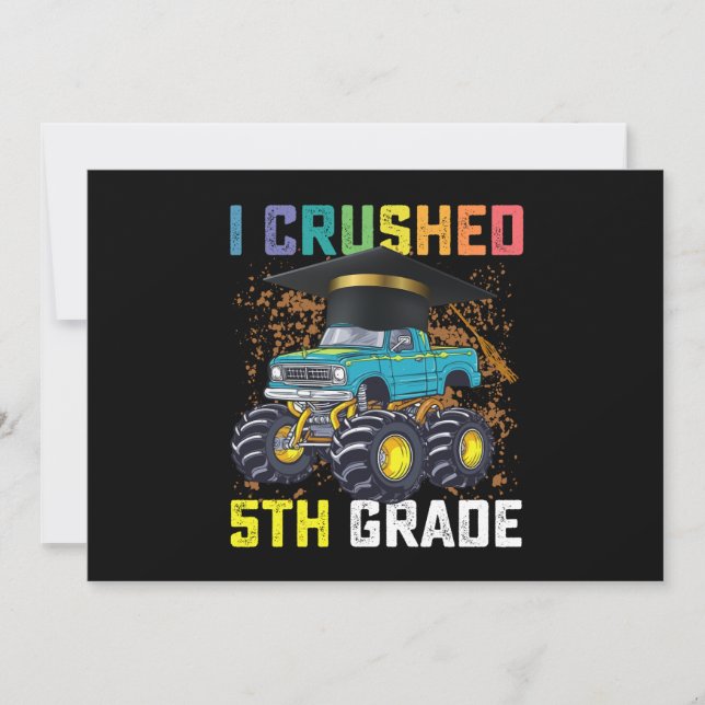 Invitation I Crushed 5e grade Monster Truck Graduation (Devant)