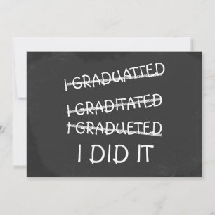 Invitation I Diplômé drôle d'orthographe Humour tableau de bo