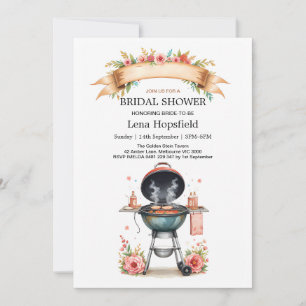 Invitation i do barbecue douche nuptiale aquarelle Floral Coo