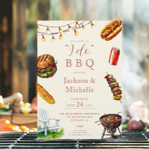 Invitation I DO BBBQ barbecue couples nuptiale douche été