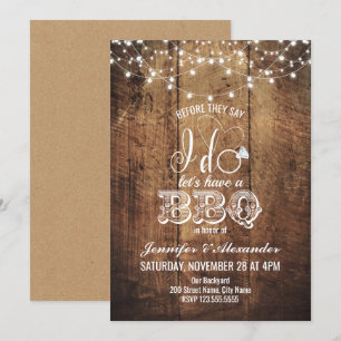 Invitation I DO BBBQ Engagement Party Couples Douche