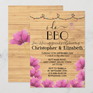 Invitation I DO BBBQ fiançailles lumières à cordes de fête ru