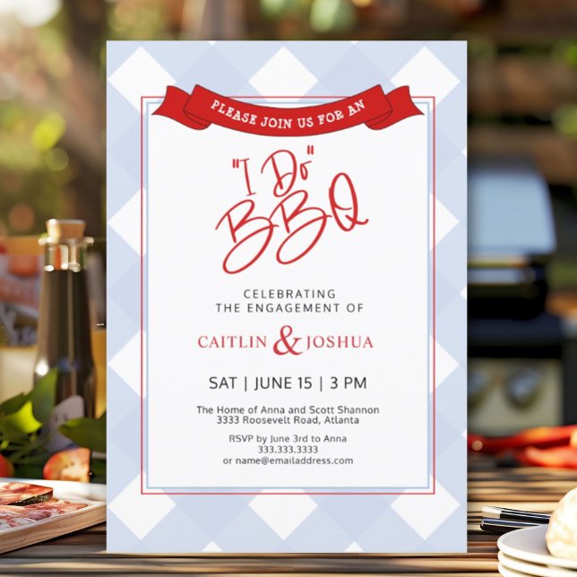 Invitation I Do BBQ Couples Engagement Dîner De La Fête De Ré (Créateur téléchargé)
