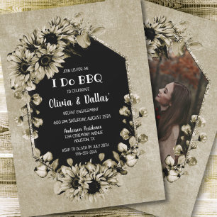 Invitation I Do BBQ Pays Sunflower Photo Party