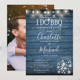 Invitation I Do BBQ Rustic Mason Jars Fiançailles photo