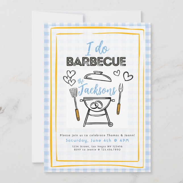 Invitation I Do BBQ Wedding or Engagement Party Invite (Devant)