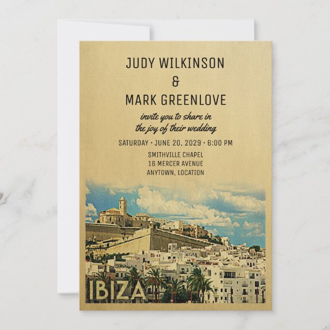 Invitation Ibiza Espagne Vintage (Devant)