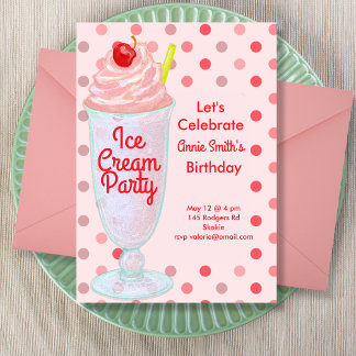 Invitation Ice Cream Birthday Party