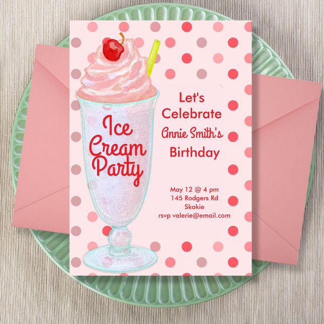 Invitation Ice Cream Birthday Party (Créateur téléchargé)