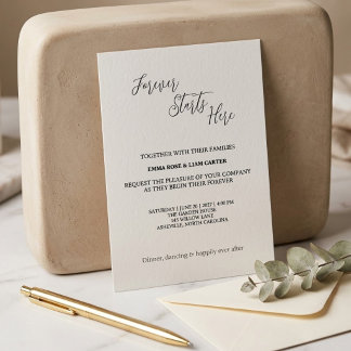 Invitation Ici commence l'éternité, mariage simple script