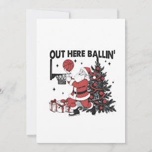 Invitation Ici on joue au basket Sport Xmas Noël