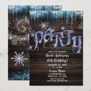 Invitation Icicles gelés Wonderland Winter FÊTE D'Anniversair