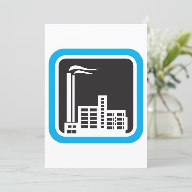 Invitation Icône d'usine industrielle avec cheminées (Créateur téléchargé)
