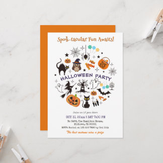 Invitation Icônes de fête d'Halloween Spooktacular Trick Trea