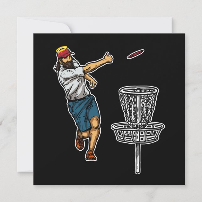 Invitation Idée cadeau super Jésus disc golf (Devant)
