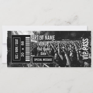Invitation Idée de cadeau de billet de concert personnalisé D