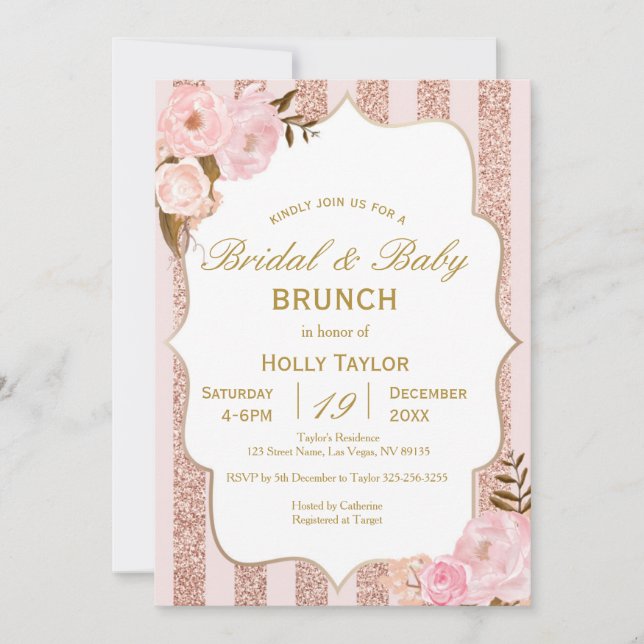 Invitation Idées combinées de Baby shower et de Fête des mari (Devant)