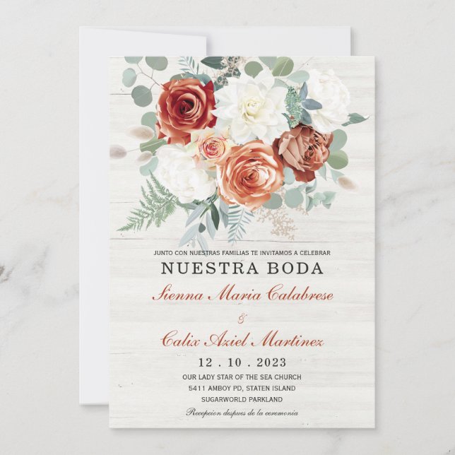 Invitation Idées de Boda de Terracota en Español (Devant)
