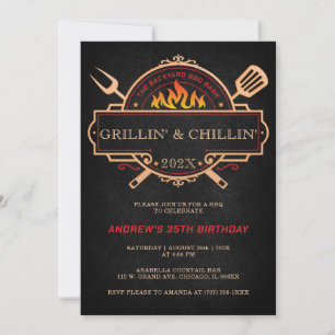 Invitation Idées de modèles de fête d'anniversaire BBQ person