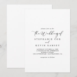 Invitation Idyllique Stylish Calligraphie Mariage De 