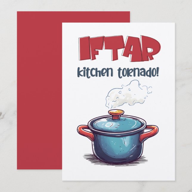 Invitation Iftar Cuisine Ramadan Tornade - Mélangeant Magie e (Devant / Derrière)