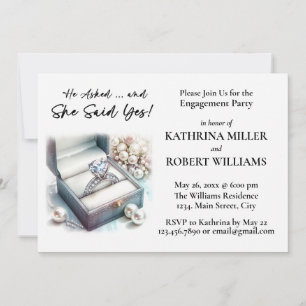 Invitation Il A Demandé, Elle A Dit Oui ! Elegant Engagement 
