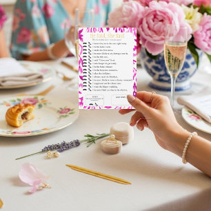Invitation Il a dit, elle a dit Réception de mariage Jeu rose