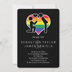 Invitation Il A Dit Oui M. Et M. Proposition Mariage Gay