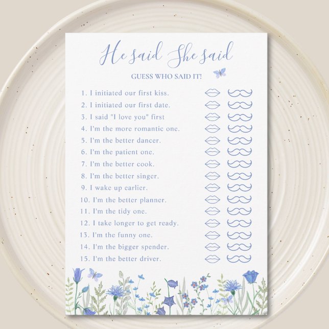 Invitation Il A Dit Qu'Elle A Dit Fête des mariées Game Card (Créateur téléchargé)