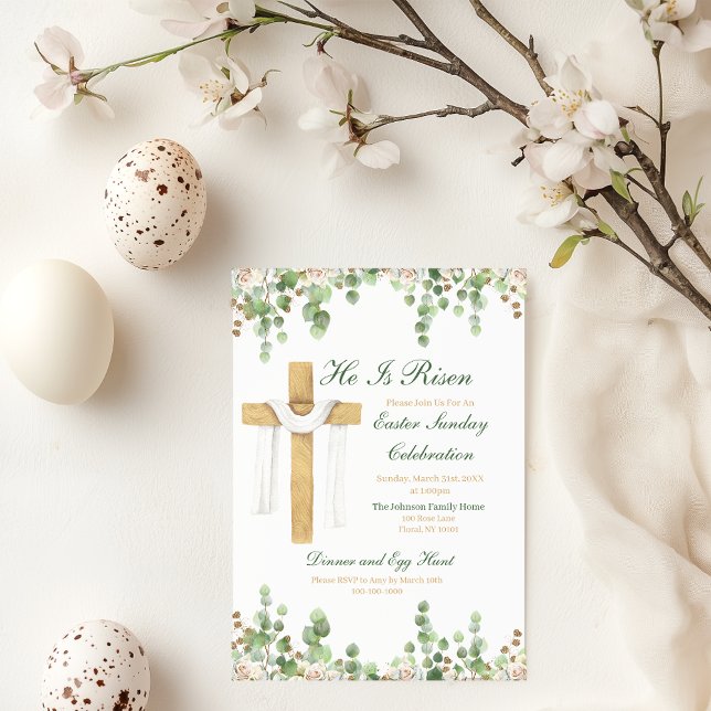 Invitation Il Est Ressuscité Chrétien Pâques (Créateur téléchargé)