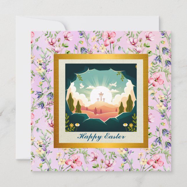 Invitation Il est ressuscité et fête de la résurrection diman (Devant)