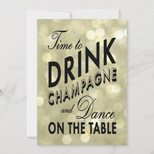 Invitation Il est temps de boire du champagne dans Gold Holid