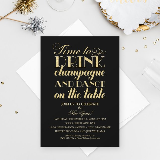 Invitation Il est temps de boire une citation de champagne So (Créateur téléchargé)